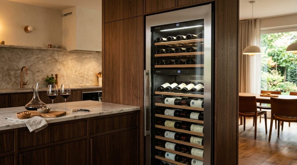 Realistic interior photograph of a temperature-controlled wi