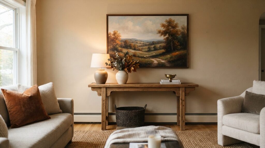 Professional interior design photograph showing a living roo